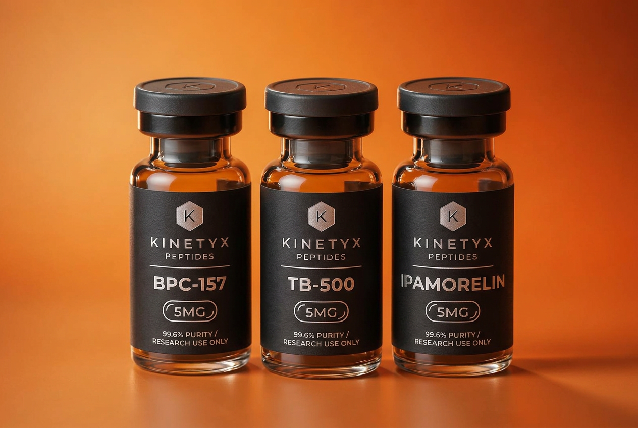 KINETYX Recovery Stack — BPC-157, TB-500, Ipamorelin vials